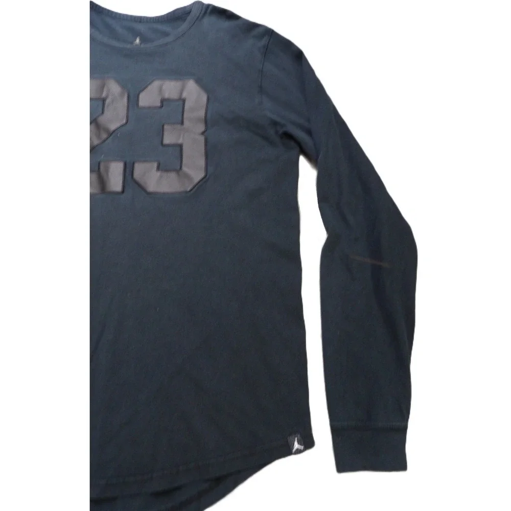 Jordan AJ 6 LS TeeBasketball Graphic Pullover Crew Cotton Men Large Black Shirt